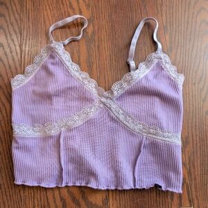 H&M Divided Lavender Lace Trim Bralette M Tank Top Purple